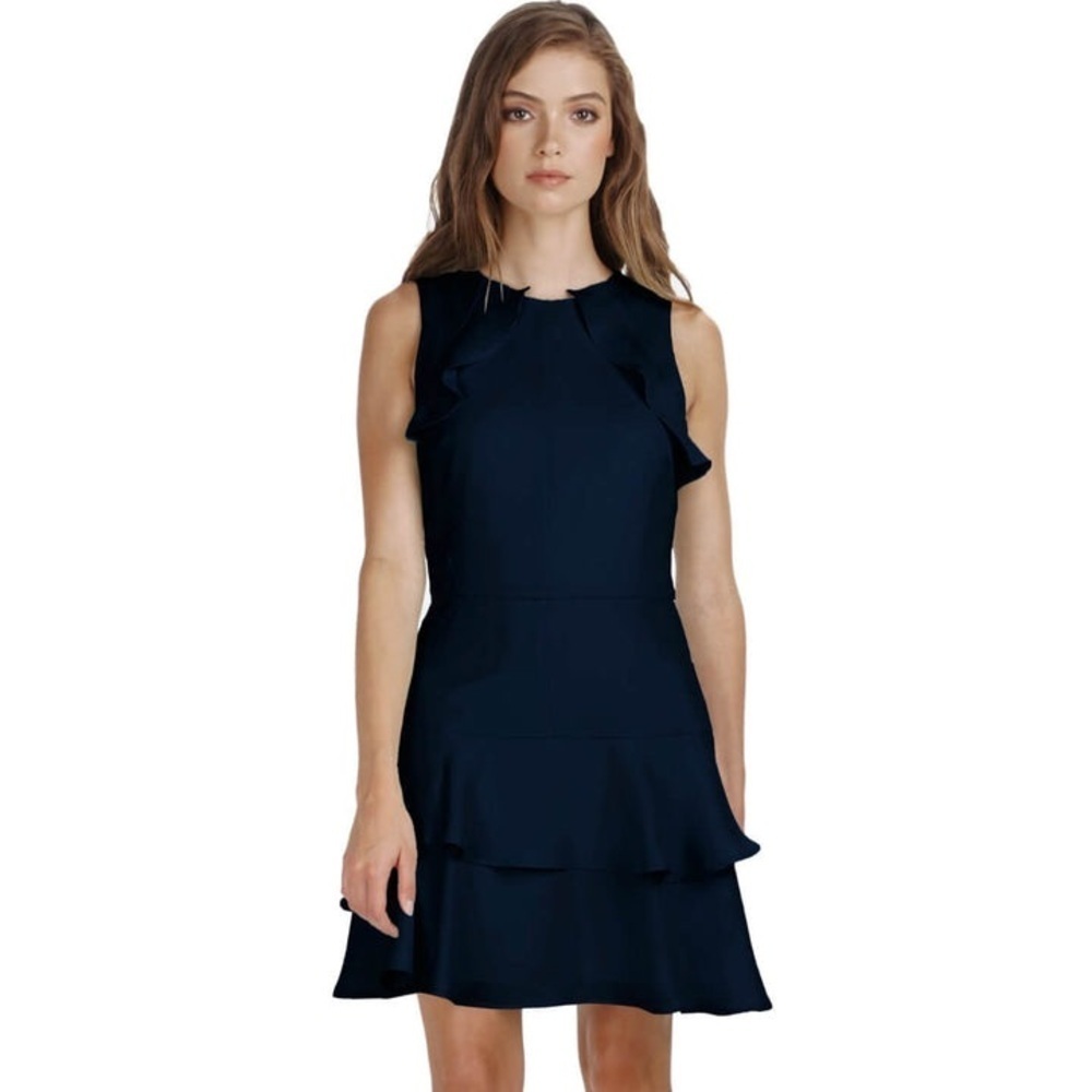 ADELYN RAE Lavinia Woven Dress Navy Size Large